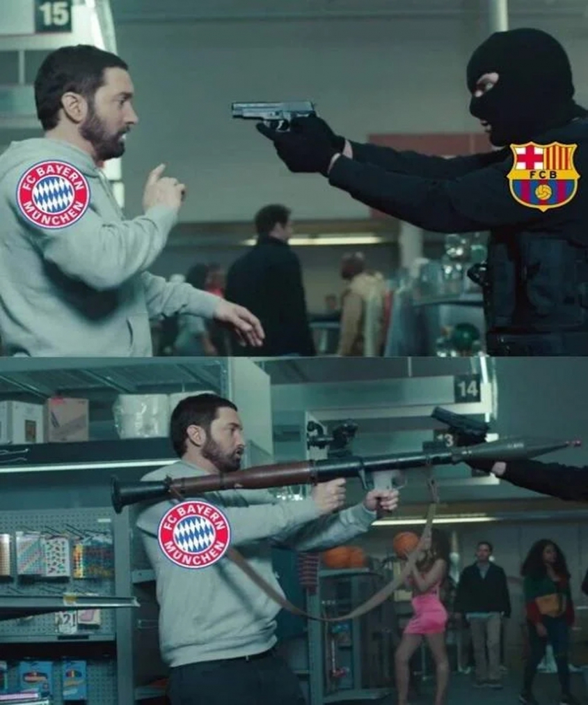 Pojedynek Bayernu z Barceloną w skrócie... :D
